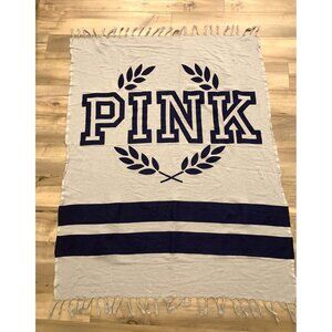 Pink By Victoria's Secret Gray Boyfriend Blanket 63 X 48